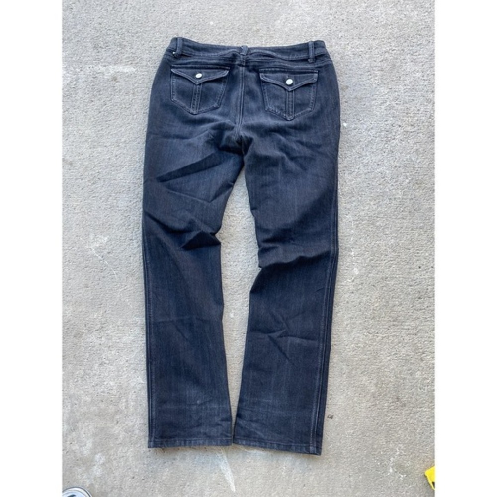 Vintage Route 66 Jeans Womens 31x32 10 Black Straight Flap Pocket Denim Dark Was